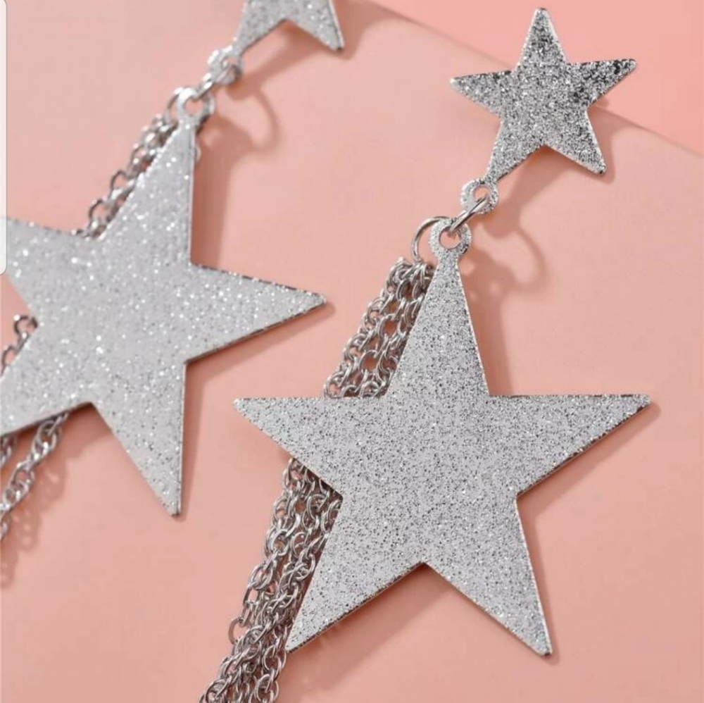 *Crystal* Star Burst Earrings - Picture 2 of 5